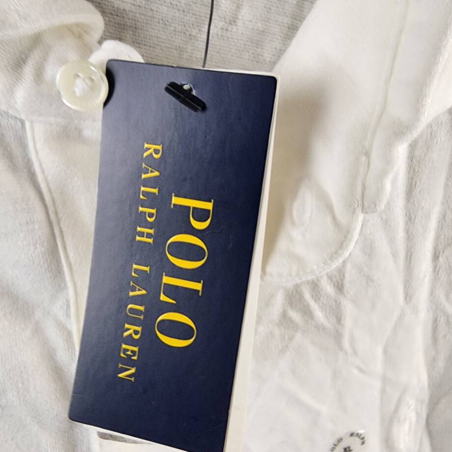 Polo Ralph Lauren Linen Blend Classic Fit Polo Shirt Men's XL White Short Sleeve