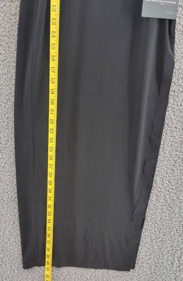 Norma Kamali Side Slit Maxi Skirt Women's XXS/28 Black Elastic Waist Pull On~
