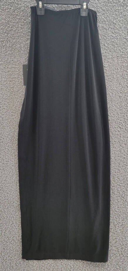 Norma Kamali Side Slit Maxi Skirt Women's XXS/28 Black Elastic Waist Pull On~