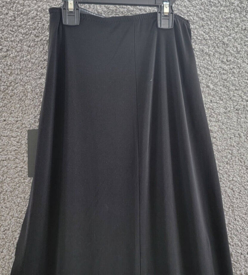Norma Kamali Side Slit Maxi Skirt Women's XXS/28 Black Elastic Waist Pull On~