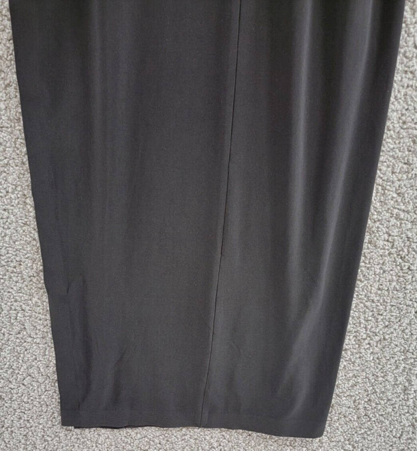 Norma Kamali Side Slit Maxi Skirt Women's XXS/28 Black Elastic Waist Pull On~