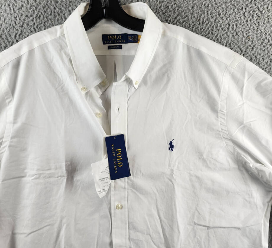 Polo Ralph Lauren Classic-Fit Poplin Shirt Men's XXL White Embroidered Logo