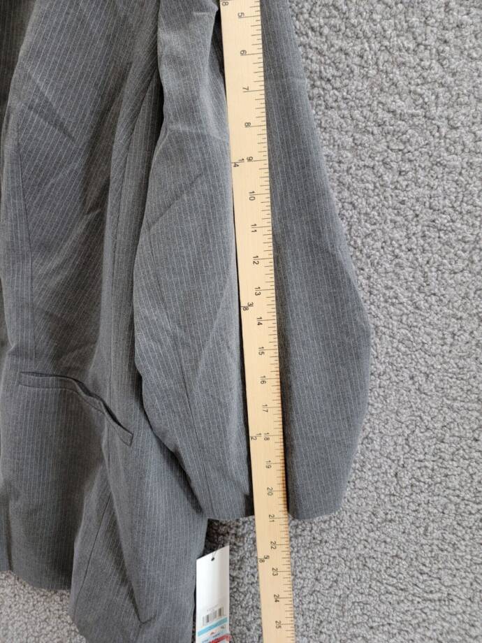 Calvin Klein Plus Size Pinstriped One-Button Jacket Women's 20W Charcoal/Cream