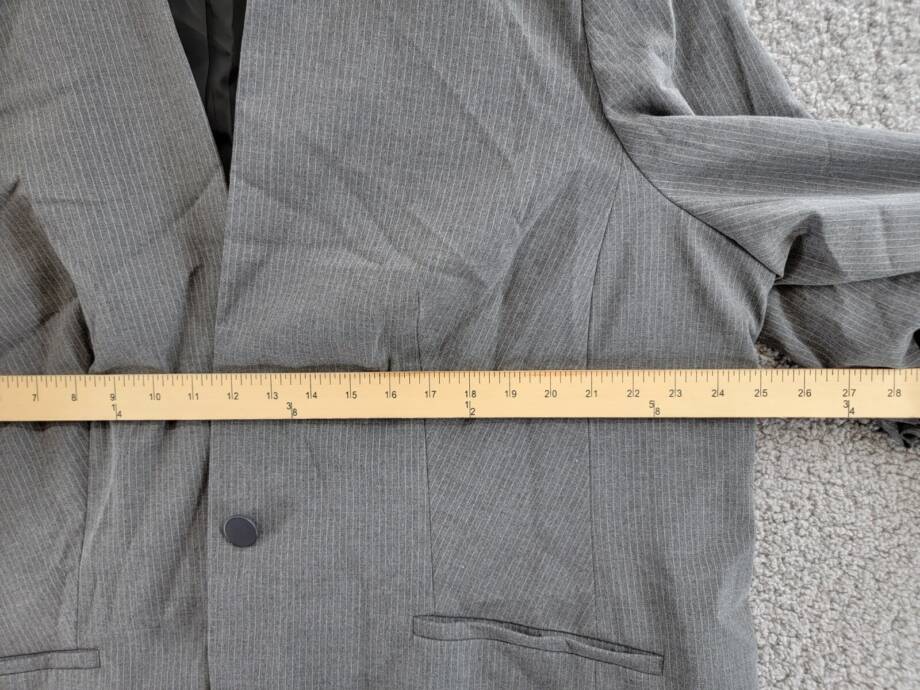 Calvin Klein Plus Size Pinstriped One-Button Jacket Women's 20W Charcoal/Cream