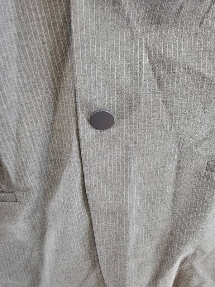 Calvin Klein Plus Size Pinstriped One-Button Jacket Women's 20W Charcoal/Cream