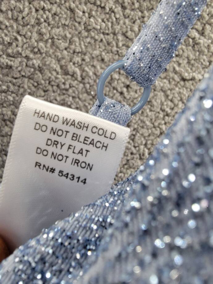 B Darlin Trendy Plus Size Glitter-Knit Ruched Gown 22W Light Blue Zip Closure