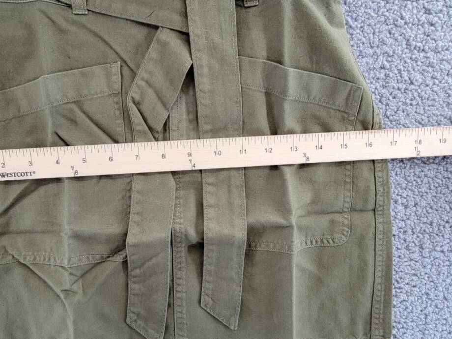 Faherty Palos Verdes Utility Skirt Women's 0 Military Olive Linen Blend Hook&Bar