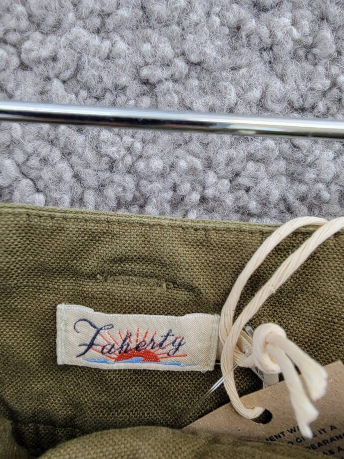 Faherty Palos Verdes Utility Skirt Women's 0 Military Olive Linen Blend Hook&Bar