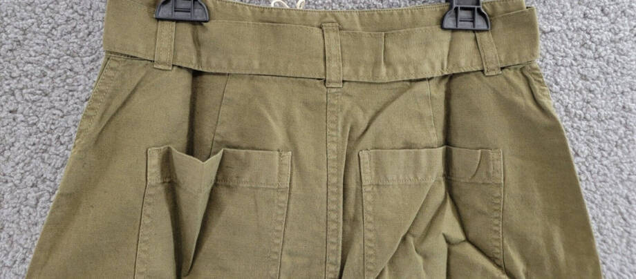 Faherty Palos Verdes Utility Skirt Women's 0 Military Olive Linen Blend Hook&Bar