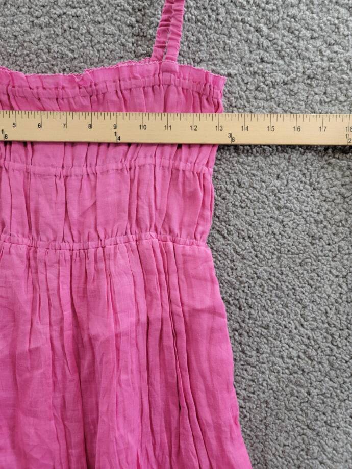Sea Cole Smocked Sleeveless Dress Girls' 12Y Pink Square Neck Tiered Back Zip