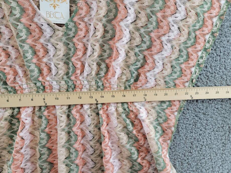 Becca Solstice Crocheted Cover-Up Tunic Women's M-L Multi Pullover Style V-Neck