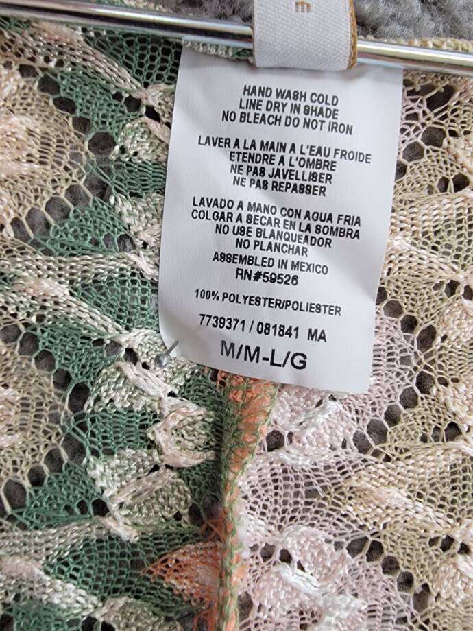 Becca Solstice Crocheted Cover-Up Tunic Women's M-L Multi Pullover Style V-Neck
