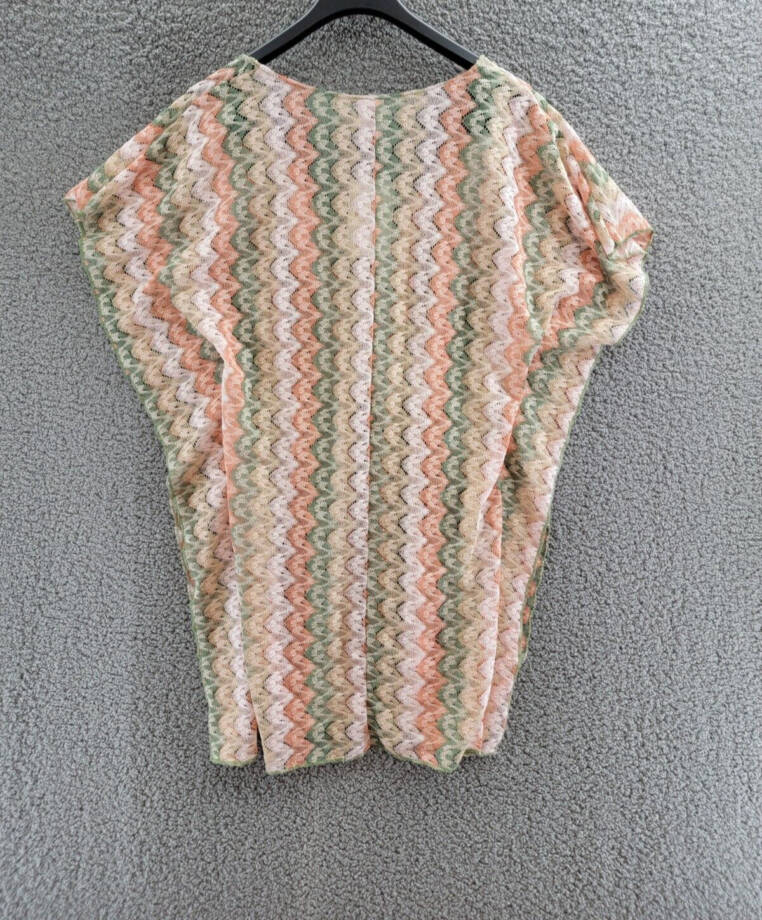 Becca Solstice Crocheted Cover-Up Tunic Women's M-L Multi Pullover Style V-Neck