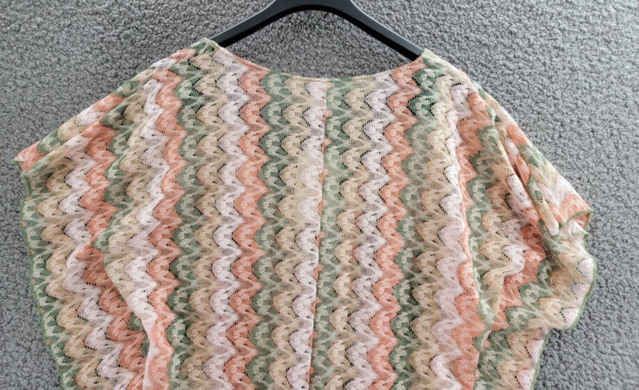 Becca Solstice Crocheted Cover-Up Tunic Women's M-L Multi Pullover Style V-Neck