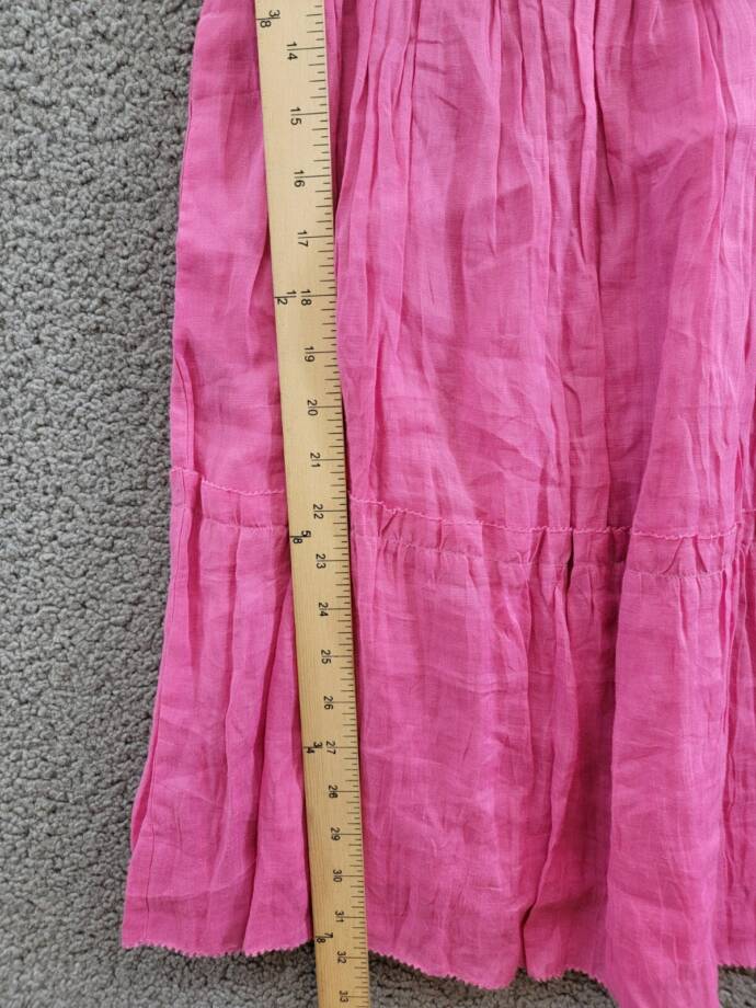Sea Cole Smocked Sleeveless Dress Girls' 12Y Pink Square Neck Tiered Back Zip