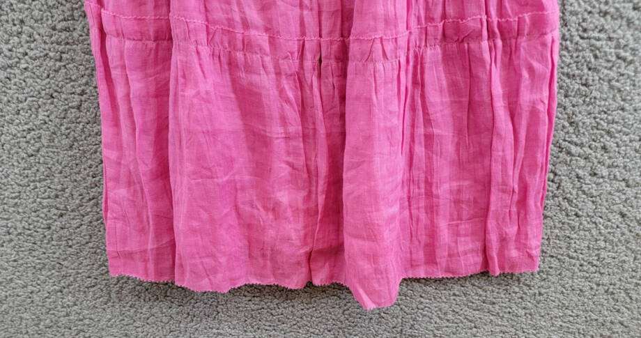Sea Cole Smocked Sleeveless Dress Girls' 12Y Pink Square Neck Tiered Back Zip