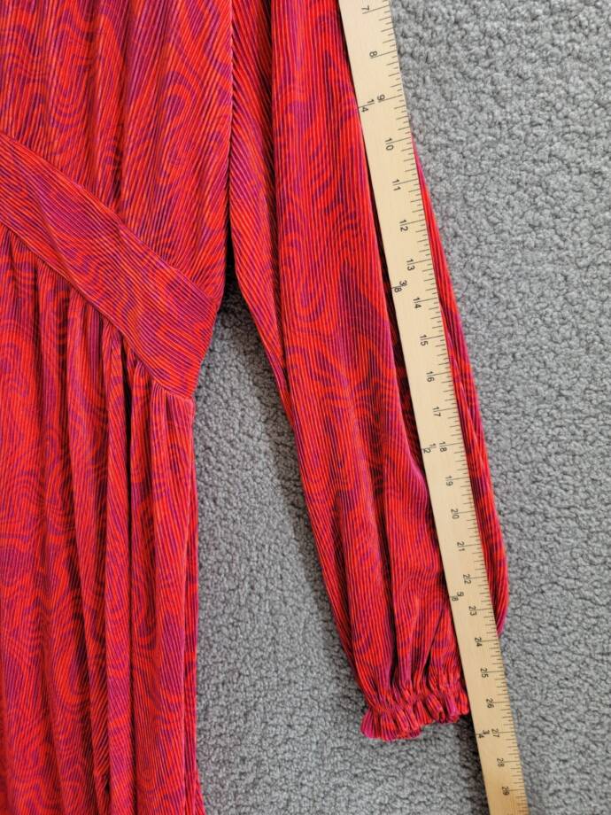 Nina Parker Plus Size Keyhole Printed Pleated Maxi Dress Women's 3X Orange/Pink