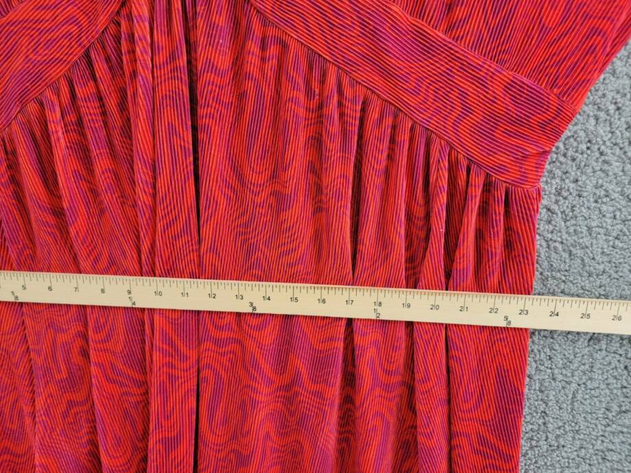 Nina Parker Plus Size Keyhole Printed Pleated Maxi Dress Women's 3X Orange/Pink
