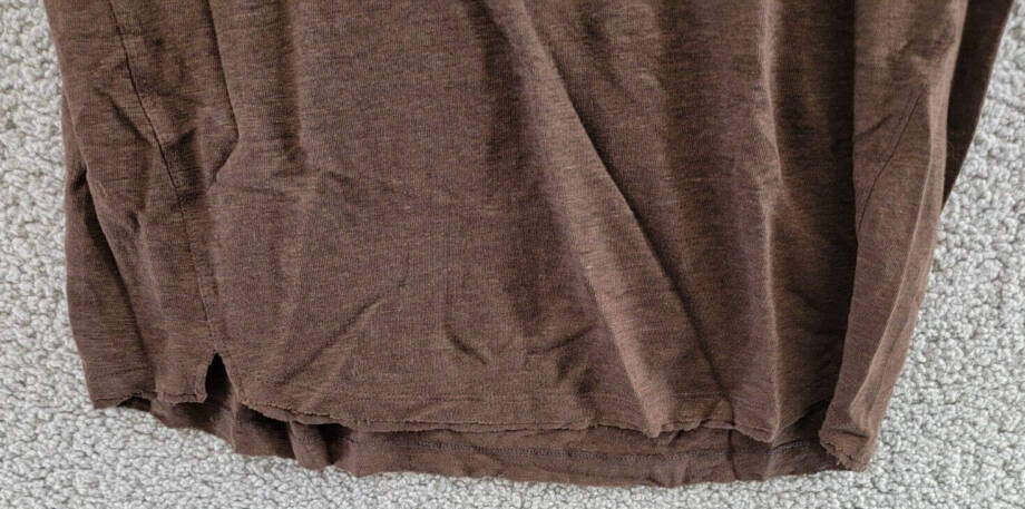 FRAME Easy True Raw-Edge Linen Tee Women's XS Espresso Crew Neck Short Sleeve