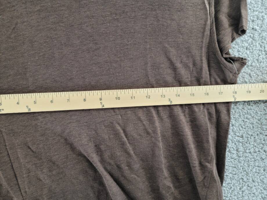 FRAME Easy True Raw-Edge Linen Tee Women's XS Espresso Crew Neck Short Sleeve