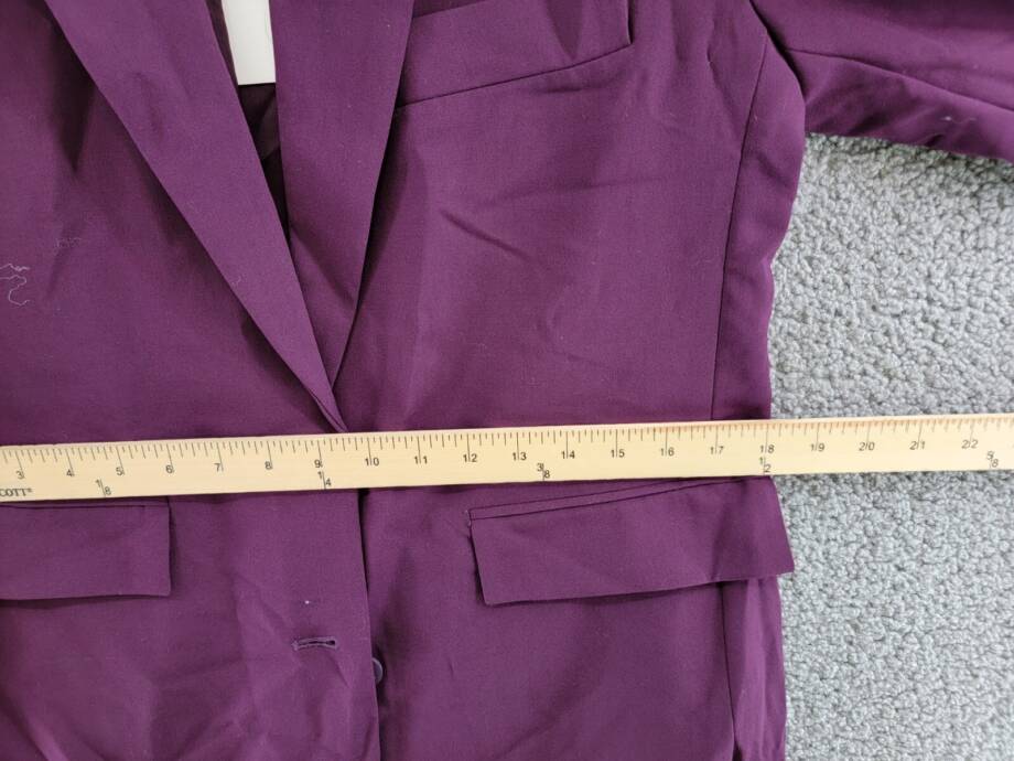 Calvin Klein Solid Single Breasted Blazer Women's 4 Aubergine Button Front L/S