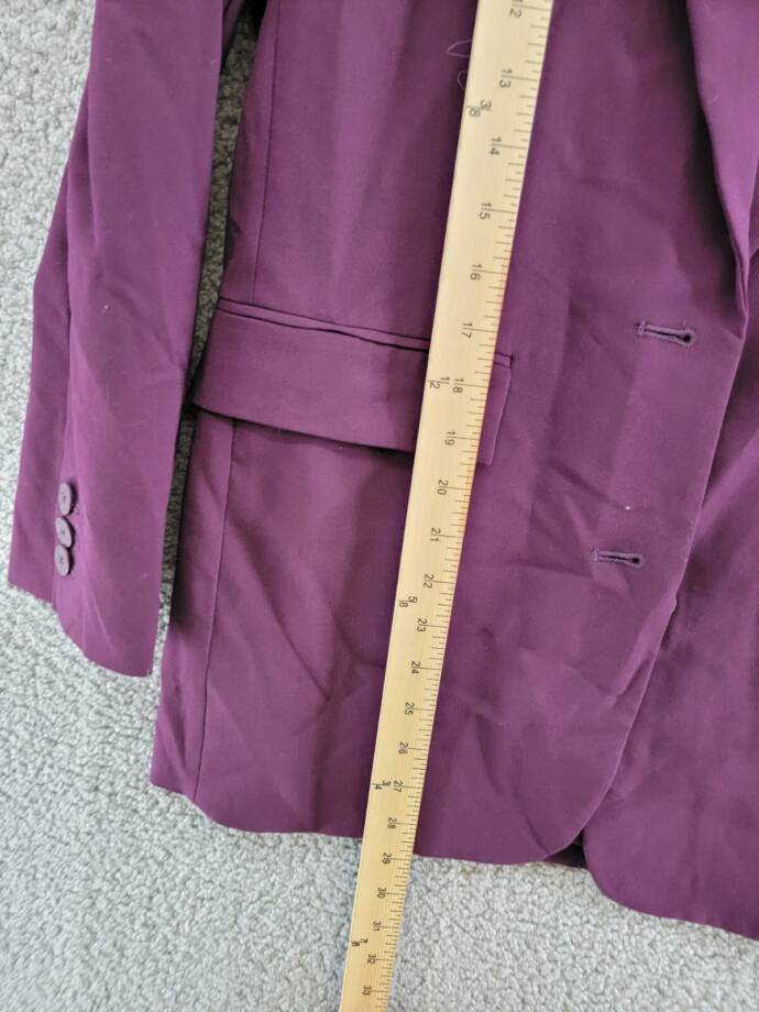 Calvin Klein Solid Single Breasted Blazer Women's 4 Aubergine Button Front L/S