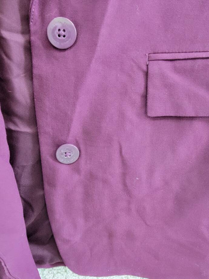 Calvin Klein Solid Single Breasted Blazer Women's 4 Aubergine Button Front L/S