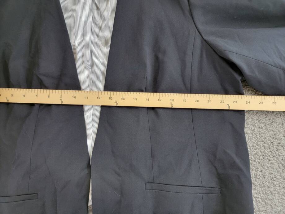 Calvin Klein Plus Size Collarless 3/4-Sleeve Jacket Women's 18W Navy Open Front