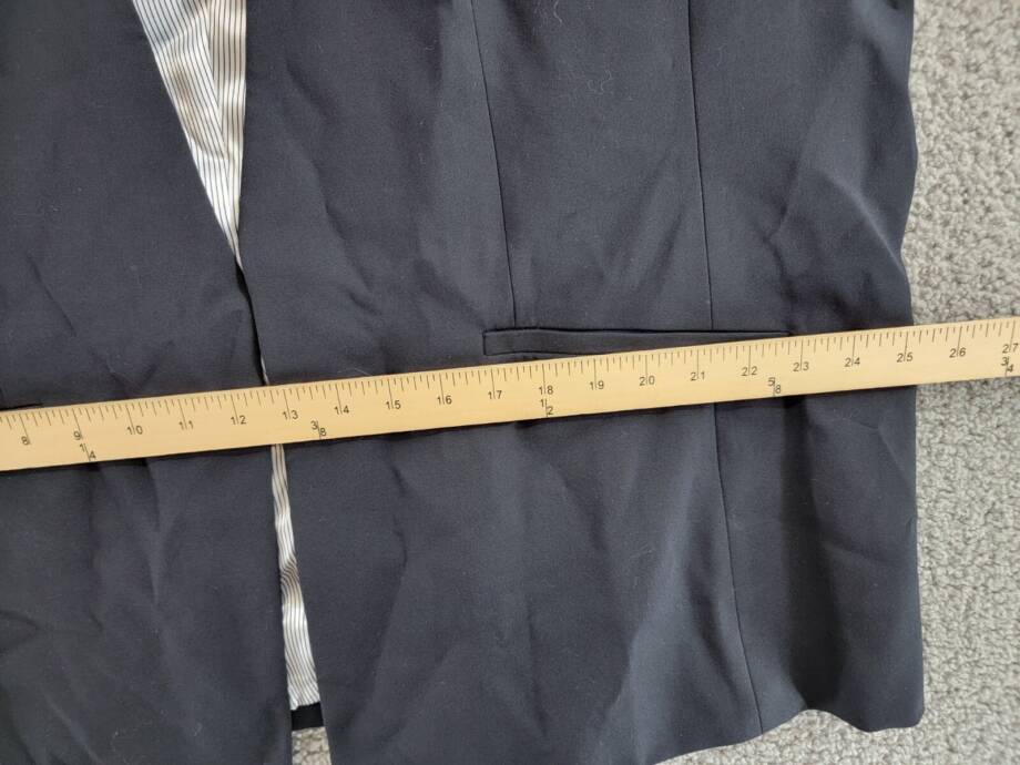 Calvin Klein Plus Size Collarless 3/4-Sleeve Jacket Women's 18W Navy Open Front