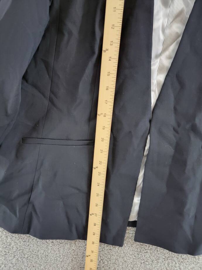 Calvin Klein Plus Size Collarless 3/4-Sleeve Jacket Women's 18W Navy Open Front