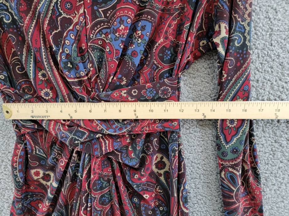Lauren Ralph Lauren Checked Paisley Twist-Front Jersey Dress Women's 4 Multi L/S