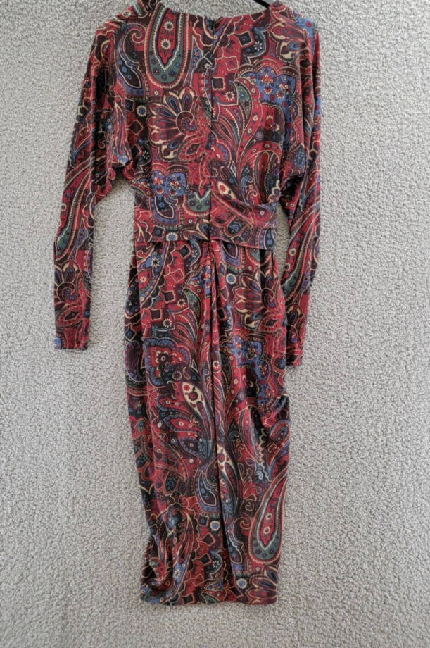 Lauren Ralph Lauren Checked Paisley Twist-Front Jersey Dress Women's 4 Multi L/S