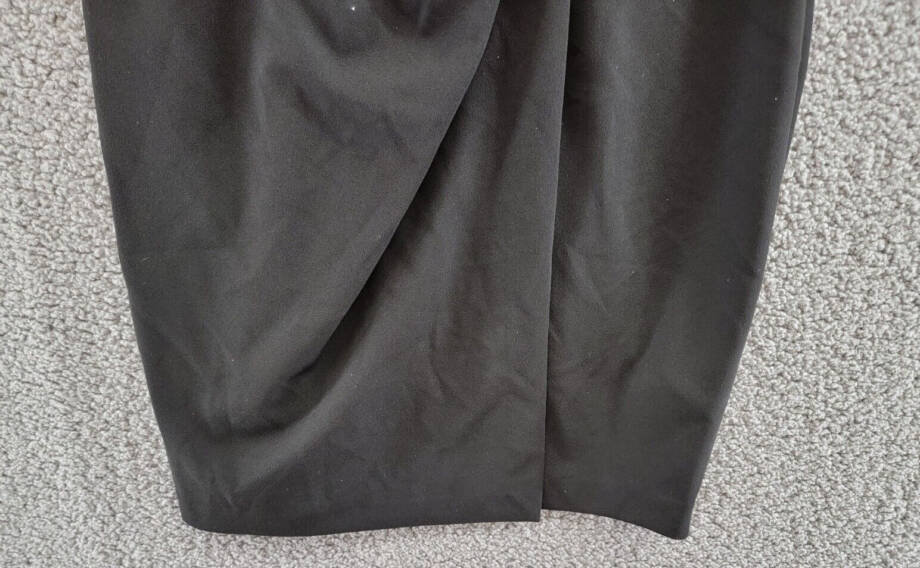 DKNY Petite Side-Knot Short-Sleeve Sheath Dress Womens 8P Black Back Zip Closure