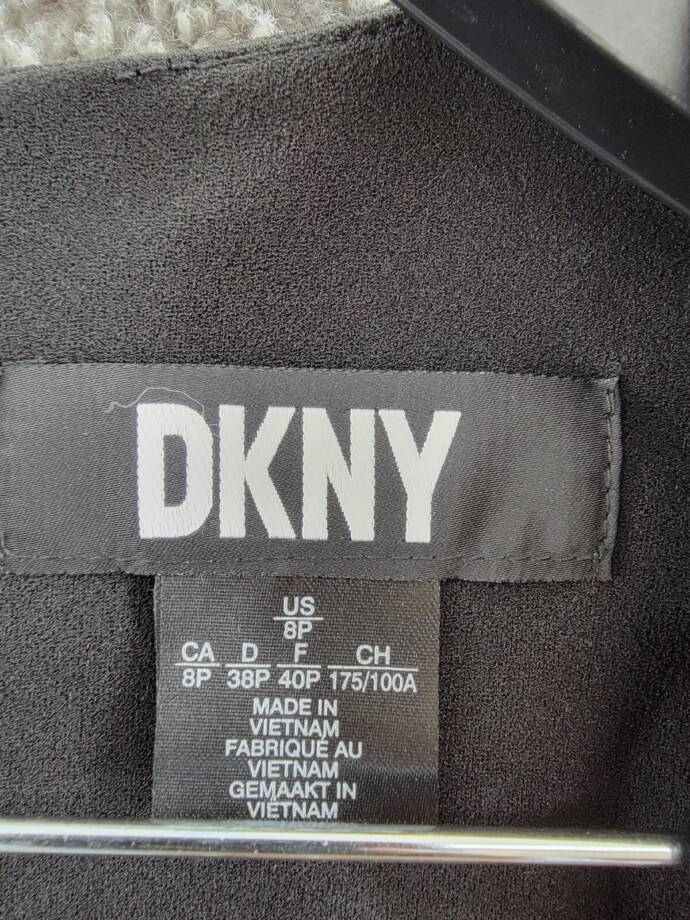 DKNY Petite Side-Knot Short-Sleeve Sheath Dress Womens 8P Black Back Zip Closure