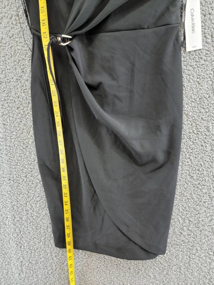 Calvin Klein Petite Sleeveless Scuba-Crepe Sheath Dress Women's 10P Black Zip Up