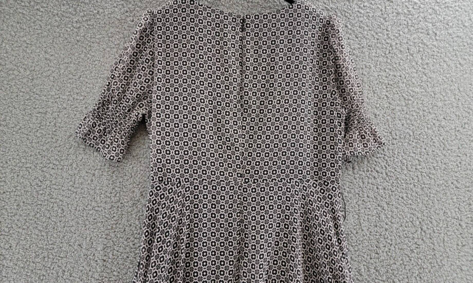 Tommy Hilfiger Printed Chiffon Midi Dress Women's 14 Black/Ballerina Pink S/S