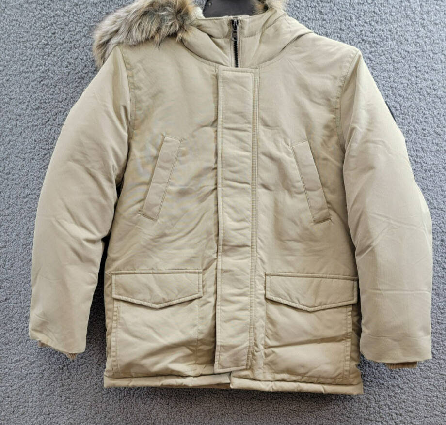 Polo Ralph Lauren Artificial-fur-Trim Down Parka Jacket Big Boys M (10-12) Khaki