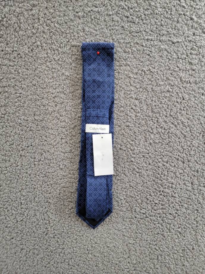 Calvin Klein Crossing Geo Tie Men's One Size Navy Adjustable Pointed Style