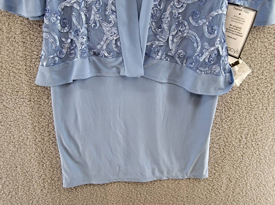 R & M Richards Dress and Soutache Jacket Women's 10 Orchid Purple 3/4 Sleeve