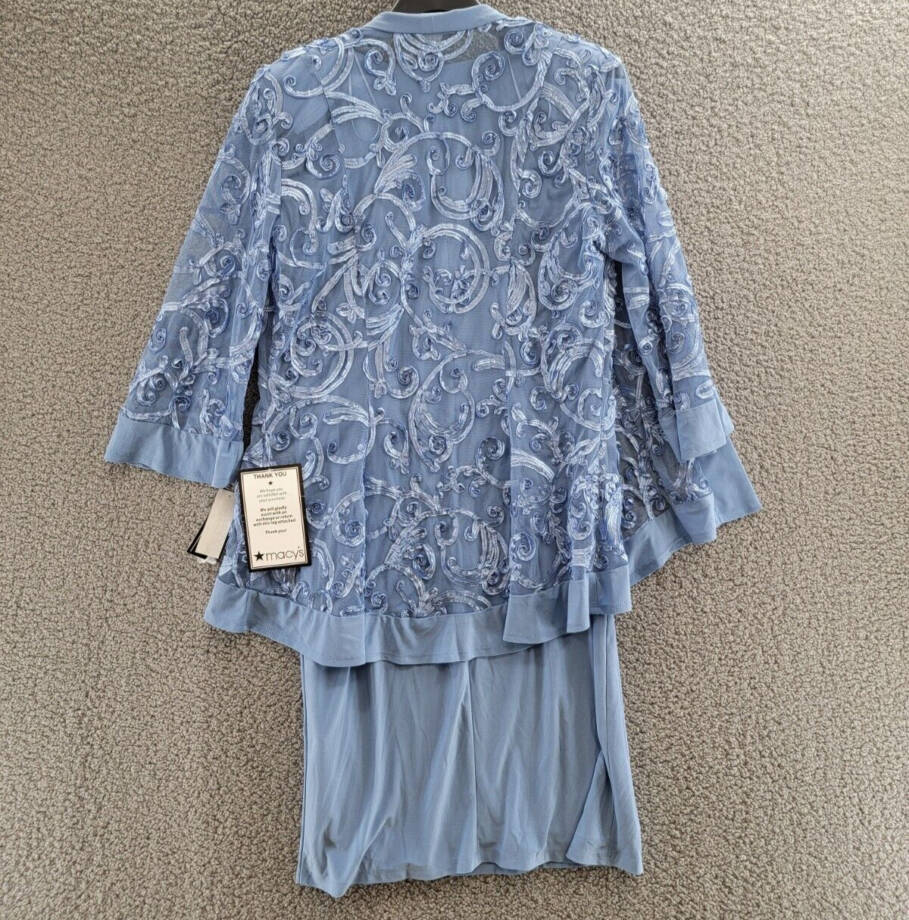 R & M Richards Dress and Soutache Jacket Women's 10 Orchid Purple 3/4 Sleeve