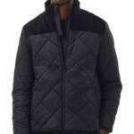Barbour Elmwood Box-Quilted Full-Zip Jacket Men's L Black Full Zip Front Closure