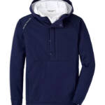 Peter Millar Pursuit Half Snap Hoodie Boys' XS (5-6) Navy Side Welt Pockets L/S