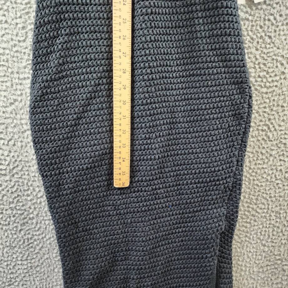 Aqua Crochet Halter Dress Women's M Black Solid Side Slit Sleeveless Tie Closure