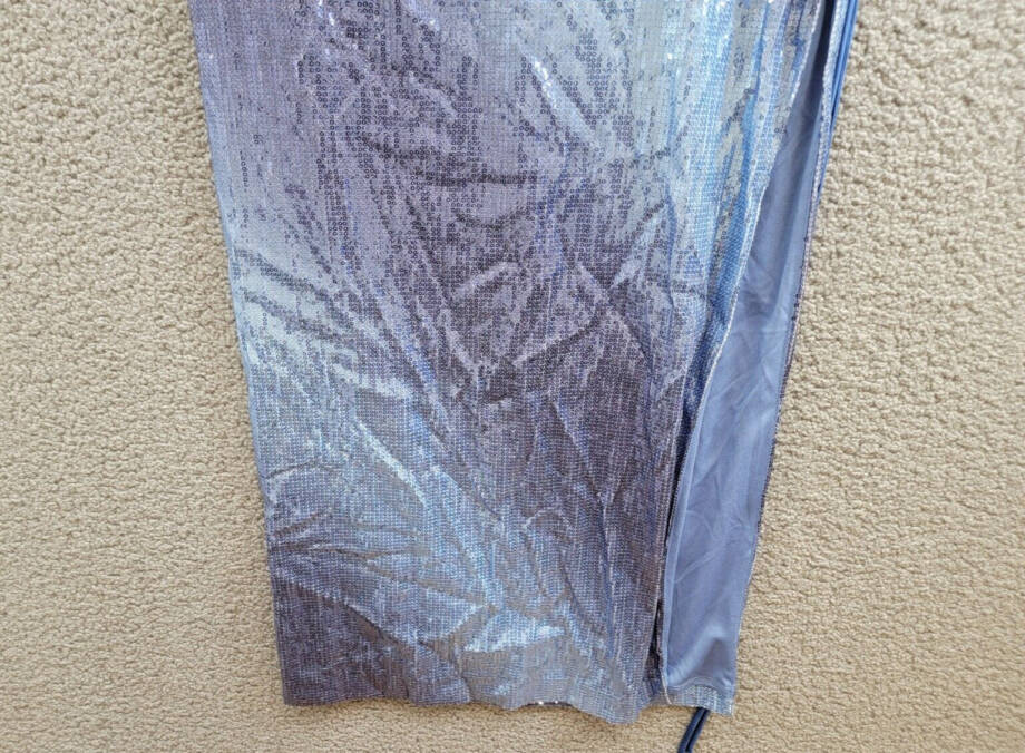 Violet Weekend Strappy Ombré Sequin Gown Juniors' Gradient Blue Lace Zip 3/4