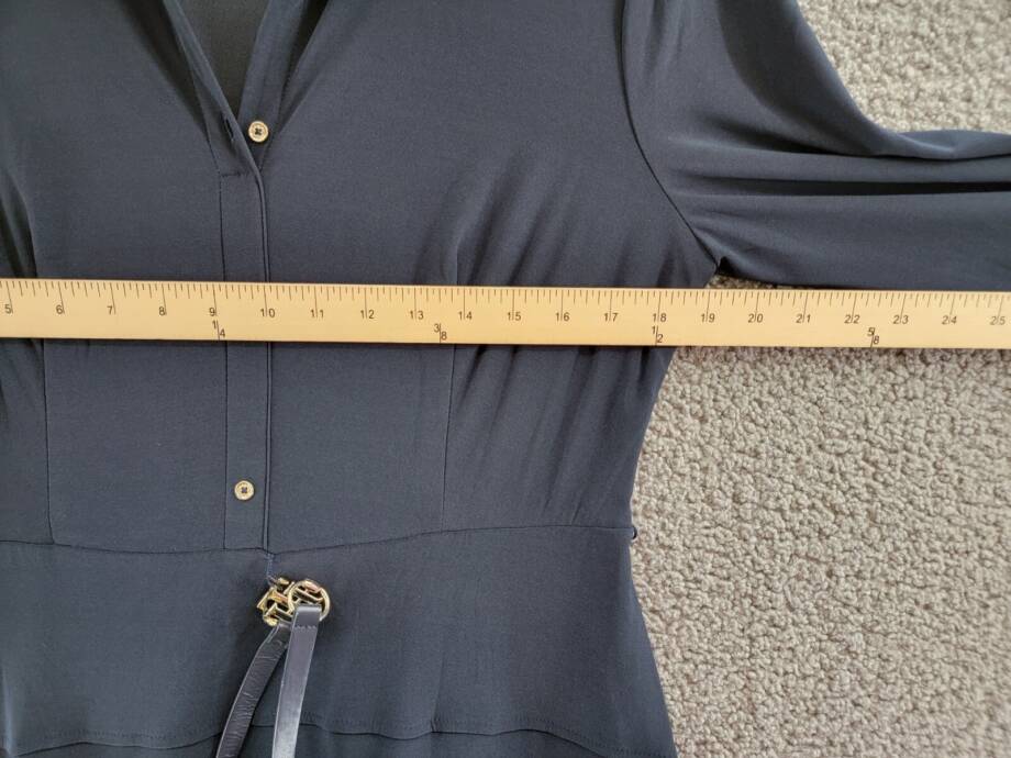 Tommy Hilfiger Belted Jersey Shirtdress Women's 12 Sky Captain Button Front