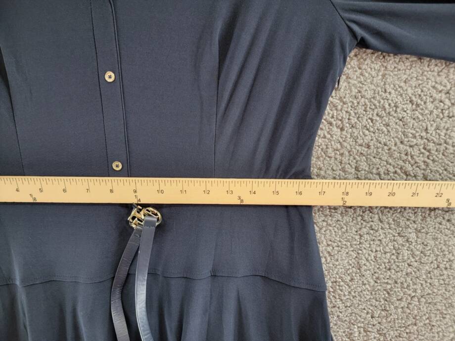 Tommy Hilfiger Belted Jersey Shirtdress Women's 12 Sky Captain Button Front