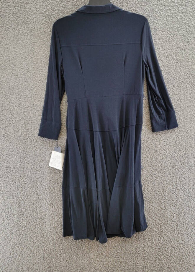 Tommy Hilfiger Belted Jersey Shirtdress Women's 12 Sky Captain Button Front