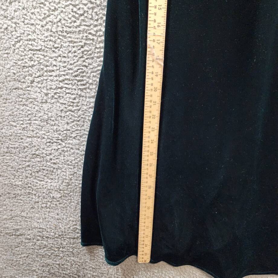 Taylor Petite Stretch Velvet Empire-Waist Midi Slip Dress Women's 10P Pea Green