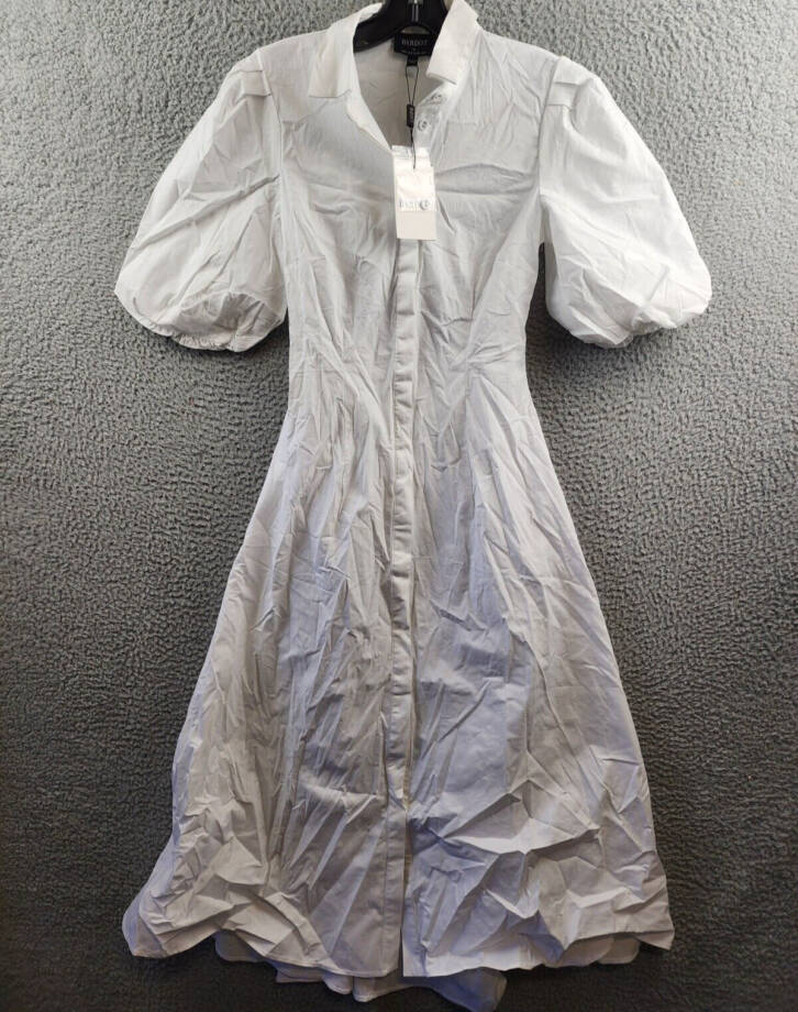 Bardot Hades Midi Shirtdress Women's 2 Orchid White Collared Button Closure