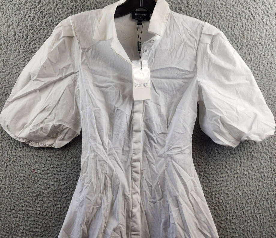 Bardot Hades Midi Shirtdress Women's 2 Orchid White Collared Button Closure